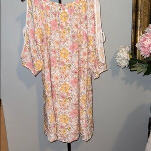 NAIF Floral Print Top with Pink and Yellow Accents